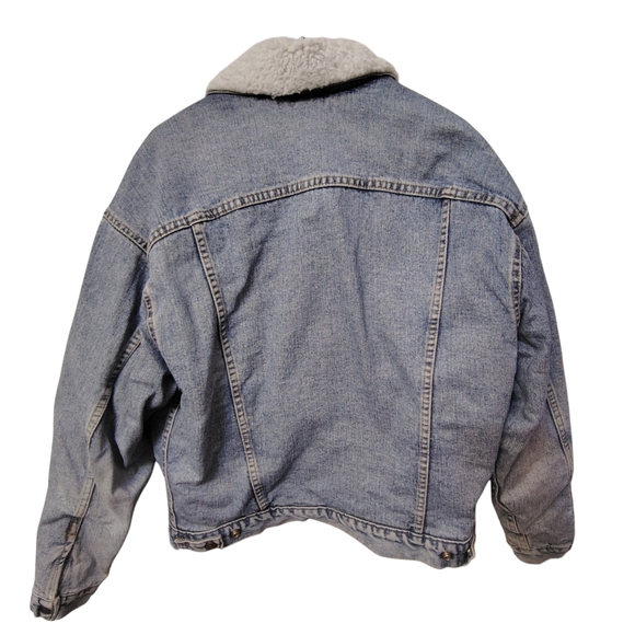 Vintage Levi’s Sherpa Lined Denim Trucker Jacket Mens Medium 80s 90s Made in USA - Picture 2 of 8